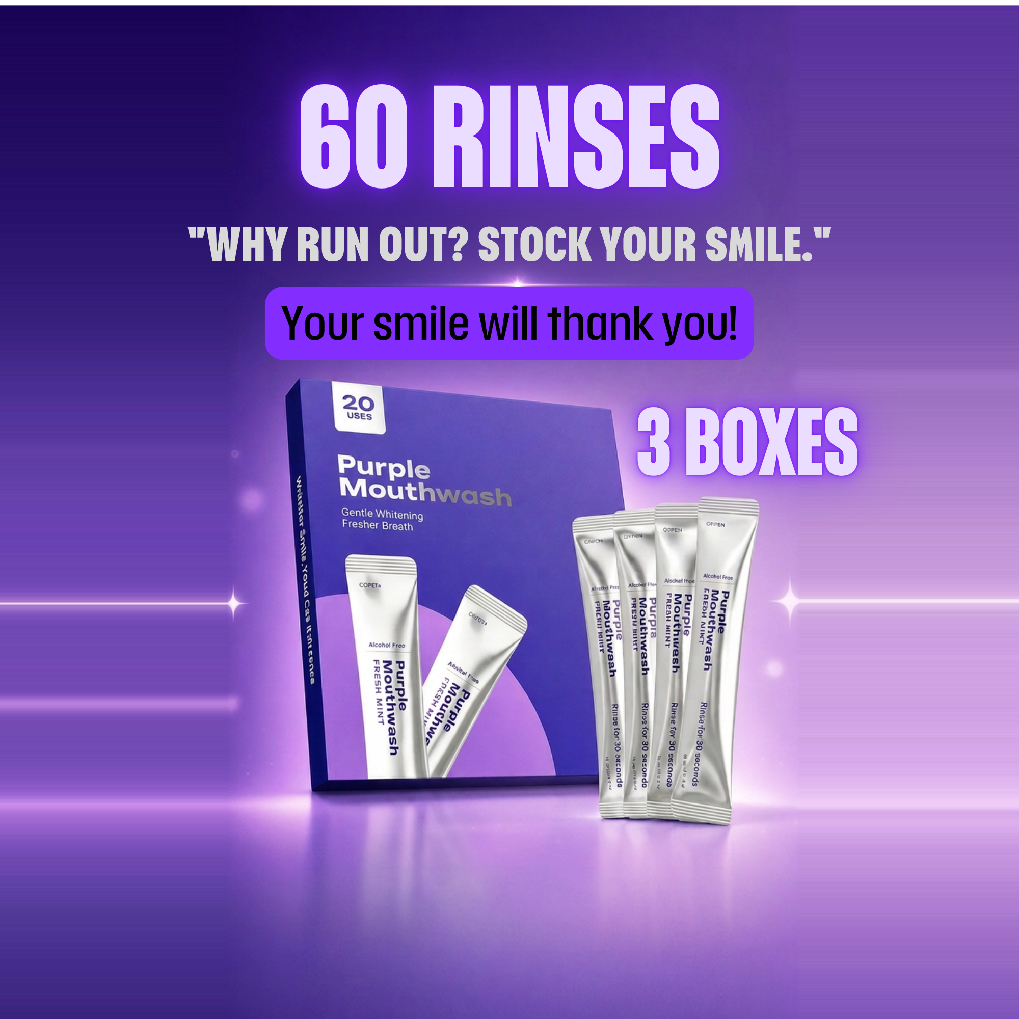 Purple Mouthwash, Rinse. Whiten. Refresh.