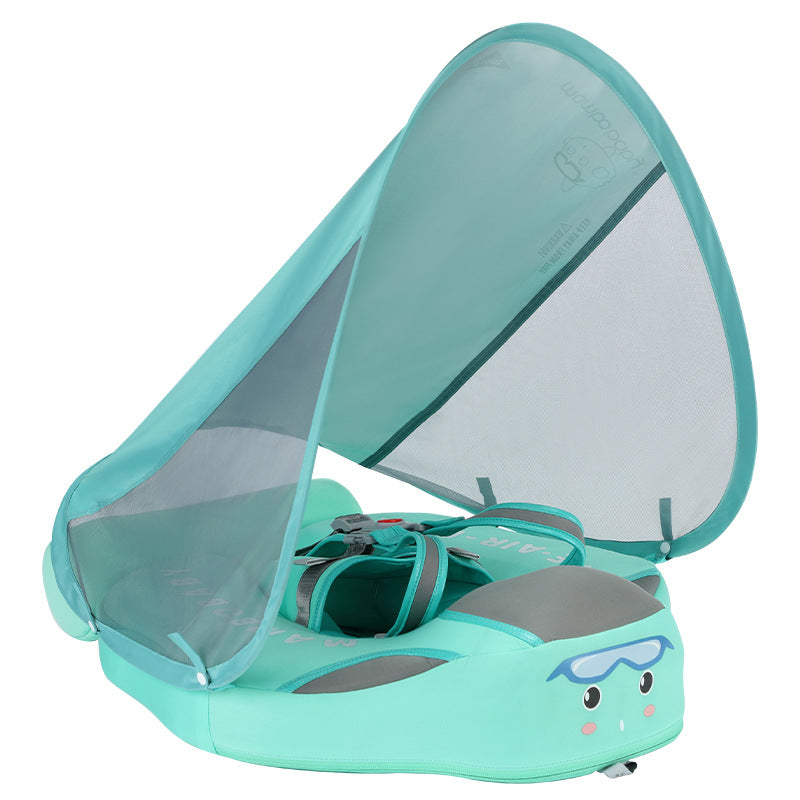 Mambobaby Baby Inflatable Swim Ring with Sun Canopy